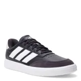 Championes urbanos Adidas Courtblock, color negro con detalles en blanco, confeccionados en cuero sintético, con puntera reforzada, forro interior suave y suela de goma.