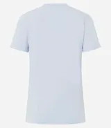 Remera básica de algodón con cuello redondo y mangas cortas con dobladillo. Diseño liso y corte clásico.