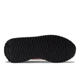 Championes New Balance modelo MS237RB, de estilo retro running, color blanco con detalles en gamuza color beige y logo "N" en color naranja.