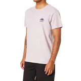 Remera de manga corta color lila claro con cuello redondo. Presenta un pequeño estampado en el pecho izquierdo con un sol estilizado en color violeta y el texto "Katin".