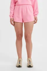 Short deportivo rosa de algodón con cintura elástica.