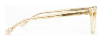 Armazón para lentes de receta con forma de ojo de gato, color arena. Fabricado en acetato con núcleo de metal plateado en las patillas y patillas antideslizantes.