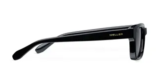 Lentes de sol con montura cuadrada de diseño angular y acabado brillante. Cuentan con lentes polarizadas de color negro y protección UV400.