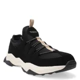 Championes Topper Serra Outdoor, color negro con detalles en beige y suela blanca con diseño geométrico.