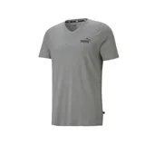 Remera Puma de hombre color negro, de corte clásico, con cuello en V y logo estampado en el pecho.