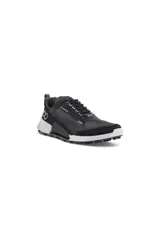 Championes Ecco Biom 21 X Mountain M, color negro con detalles en gris y blanco. Capellada de cuero nobuck Ecco con tecnología DriTan™ y membrana impermeable sin PFC. Entresuela Phorene™ y plantilla OrthoLite® UltraLite. Suela exterior Ecco Performance Rubber+ con tacos.