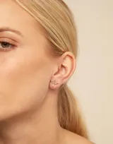 Piercing tipo stud con forma de libélula, bañado en plata.