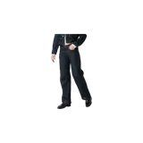 Pantalón de jean Eme Studios modelo Moss Raw Denim, color azul oscuro, de corte recto y holgado. Cuenta con costuras en contraste, bolsillos laterales y detalles de bordados sutiles en la parte inferior de las piernas.