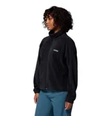 Campera de forro polar Columbia modelo Benton Springs, color negro, con cuello alto, cierre frontal completo, bolsillos laterales con cierre y puños elásticos.