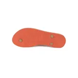 Ojotas Reef color salmón con tiras doradas.