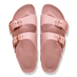 Sandalias Birkenstock modelo Arizona Big Buckle EVA, color rosa, con dos tiras ajustables con hebillas grandes translúcidas.