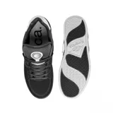 Championes de skate Emerica modelo OG-1, color negro con detalles en blanco. Presentan un diseño robusto con paneles de malla y gamuza, logo lateral en forma de M y suela de goma resistente.