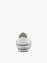 Zapatillas Converse Chuck Taylor All Star Lift, color blanco, con plataforma y detalles en rojo y azul.