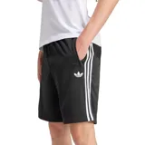Short deportivo Adidas Originals Firebird de color negro, con cintura elástica, bolsillos laterales con cierre y las clásicas tres tiras blancas a los lados. Cuenta con el logo del trifolio bordado en una pierna.