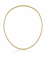 Conjunto de cadena y pulsera de eslabones tipo cuerda en tono dorado, con diseño minimalista y cierre de mosquetón.