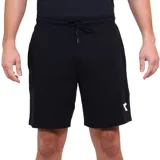 Short deportivo negro de hombre, con cintura elástica ajustable con cordón y logo de la marca en blanco en la pierna izquierda.