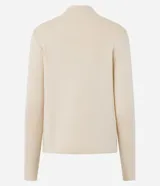 Sweater de punto negro con cuello redondo y mangas largas, diseñado con un calce clásico y versátil.