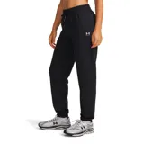 Pantalón de jogging Under Armour color negro, con cintura elástica ajustable mediante cordón, puños elásticos en los tobillos y logo de la marca bordado en la pierna izquierda.