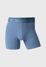 Pack de tres bóxers de algodón en tonos azul y negro, con cintura elástica con logo de la marca Arrow.