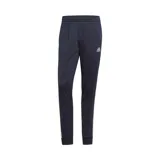 Conjunto deportivo Adidas compuesto por una campera con cierre frontal y cuello alto, y un pantalón de jogging. Ambas piezas presentan el diseño clásico de tres bandas blancas en los laterales y el logo de la marca bordado.