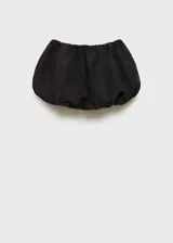 Falda corta de estilo globo con diseño evasé y cintura elástica. Confeccionada en tejido de poliéster con forro de poliamida y elastano.