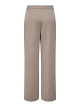 Pantalon sastrero de tiro alto color gris oscuro, de corte ancho y pinzas frontales.