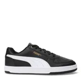 Championes Puma Caven 2.0 blancos con detalles en negro y dorado, con cordones y logo de la marca en el lateral.