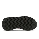 Championes New Balance modelo WS237SD, de dama, con capellada de gamuza y tela de color celeste, naranja y rojo. Presenta el logo "N" en color crema y suela con plataforma en color amarillo.