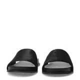 Sandalias planas tipo slide marca Bottero, color negro, con banda ancha superior de textura aterciopelada y suela de goma.