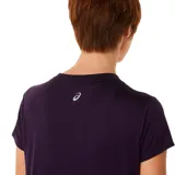 Remera Asics de mujer color violeta, de manga corta, con logo Fujitrail estampado en el pecho.