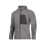 Campera Columbia de micropolar gris con cierre frontal completo, cuello alto y bolsillos laterales con cierre.