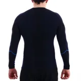 Remera de entrenamiento Diadora T1 Ls, color azul marino, de manga larga y cuello redondo.