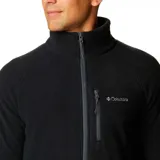 Campera polar Columbia modelo Fast Trek II, color negro, con cierre frontal completo, cuello alto y bolsillos laterales y en el pecho con cierre.