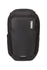 Mochila Thule Chasm de 26 litros, color negro, resistente al clima y duradera. Cuenta con correas transpirables, panel posterior acolchado, correa pectoral ajustable y funda acolchada para computadora portátil de hasta 15,6".