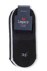 Pack de tres pares de medias invisibles Legacy, color azul con rayas blancas.