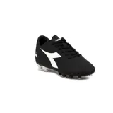 Championes de fútbol Diadora Striker II MD Teen, color negro con logo blanco en el lateral.