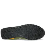 Championes Saucony Shadow Original, con capellada de gamuza, nylon y malla color verde oliva, detalles en naranja, azul y gris.