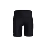 Short deportivo Under Armour HeatGear Armour Bike de mujer, color negro, con logo estampado en blanco en la pierna izquierda.