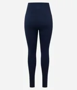 Pantalón legging deportivo de tiro alto, confeccionado en tejido seamless acanalado, con cintura elástica y ajuste ceñido al cuerpo.