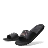 Sandalias tipo ojota Puma modelo Cool Cat 2.0 Bx, color negro con logo de la marca en color dorado en la banda superior. Poseen plantilla texturizada para mayor comodidad.