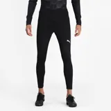 Calzas deportivas negras Puma Liga Baselayer, con logo estampado en blanco en la pierna izquierda.