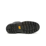 Bota de caña media Caterpillar, confeccionada en una combinación de canvas y gamuza en color negro. Presenta cierre con cordones, suela de goma dentada para mayor tracción y logo de la marca en el lateral y la lengüeta.