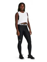 Calza deportiva negra Under Armour HeatGear® Authentics Legging, con cintura elástica con logo de la marca.