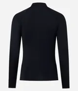 Remera deportiva de manga larga Get Over, confeccionada en tejido elástico de poliamida y elastano. Presenta un diseño ajustado al cuerpo, cuello alto y cierre frontal parcial con cremallera.