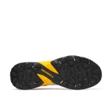 Championes de trekking Merrell modelo Speed Strike 2 Trek, con diseño técnico en colores beige, negro y detalles en amarillo. Presentan una combinación de malla transpirable, ante y materiales sintéticos, con entresuela de espuma EVA y suela de goma de alta adherencia.