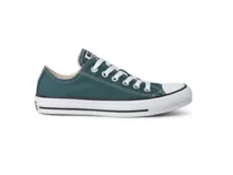 Championes Converse Chuck Taylor All Star Seasonal Ox, color verde oscuro con detalles en blanco.