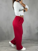 Pantalón de jogging gris melange, de corte amplio y cintura elástica.