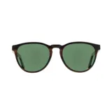 Lentes de sol Indie modelo Volcano, con armazón de madera color ébano y lentes verdes polarizadas.