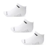 Pack de tres pares de medias deportivas New Balance de corte bajo, color negro con detalles en gris.