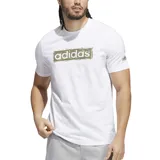 Remera blanca de hombre Adidas con logo estampado en el pecho.